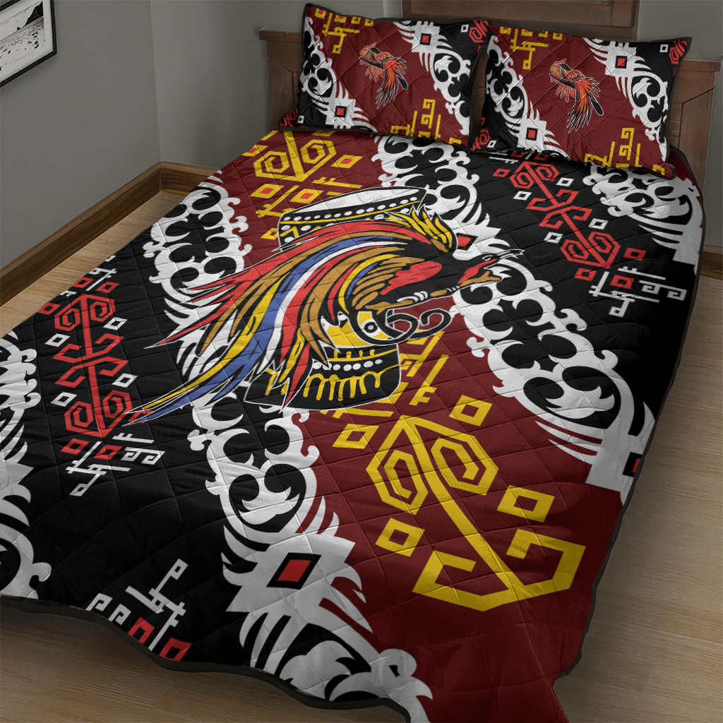 Papua New Guinea Bird Drum Quilt Bed Set Papuan Batik Motif