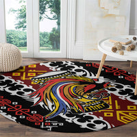 Papua New Guinea Bird Drum Round Carpet Papuan Batik Motif