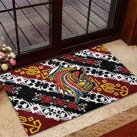 Papua New Guinea Bird Drum Rubber Doormat Papuan Batik Motif