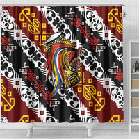 Papua New Guinea Bird Drum Shower Curtain Papuan Batik Motif