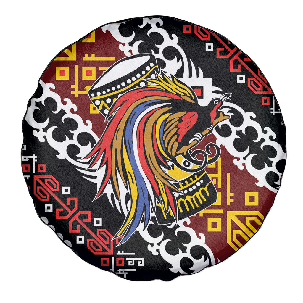 Papua New Guinea Bird Drum Spare Tire Cover Papuan Batik Motif