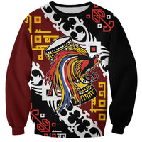 Personalised Papua New Guinea Bird Drum Sweatshirt Papuan Batik Motif