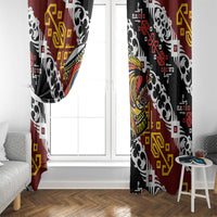 Papua New Guinea Bird Drum Window Curtain Papuan Batik Motif