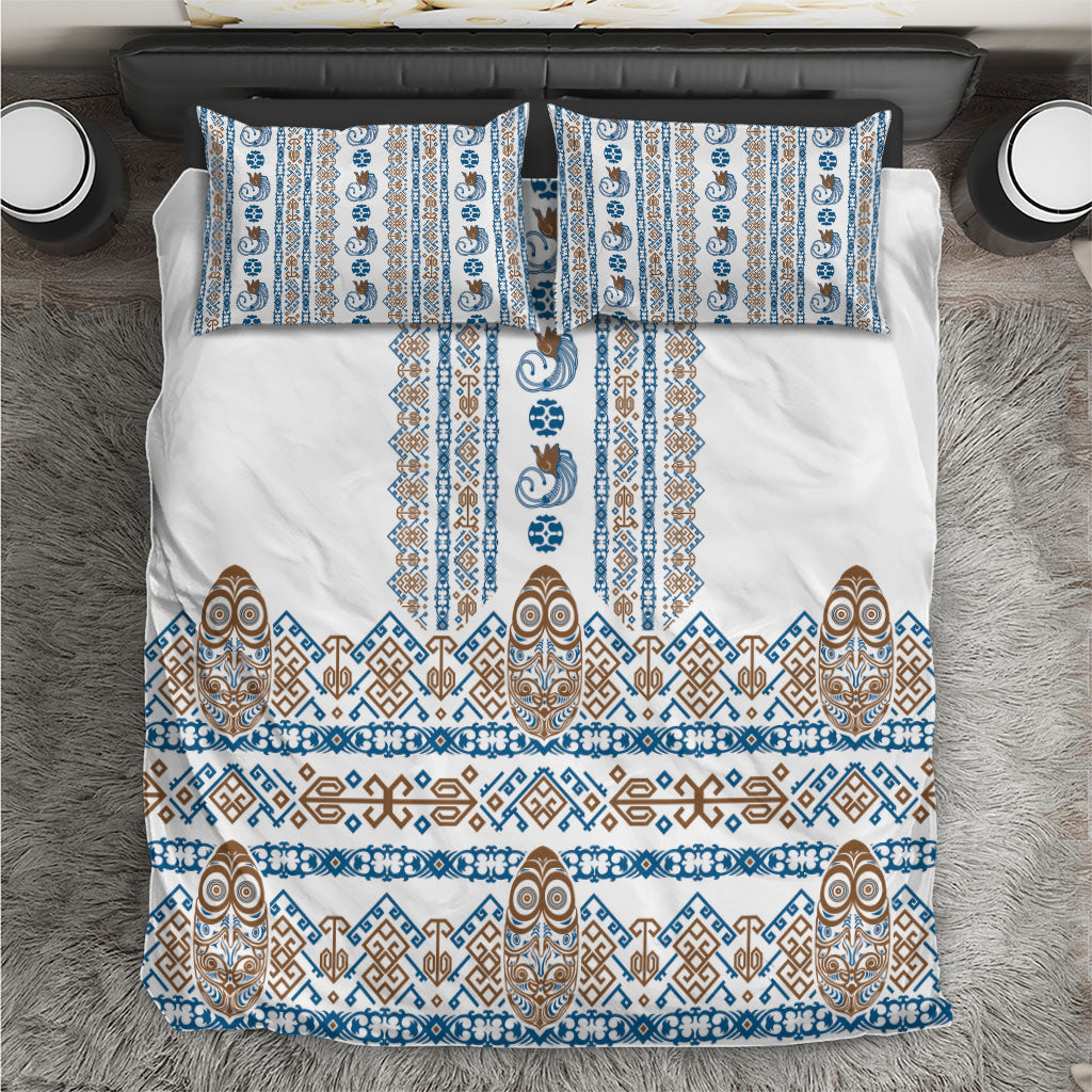 Papua New Guinea Bird Ethnic Bedding Set Papuan Batik Inspired Pattern
