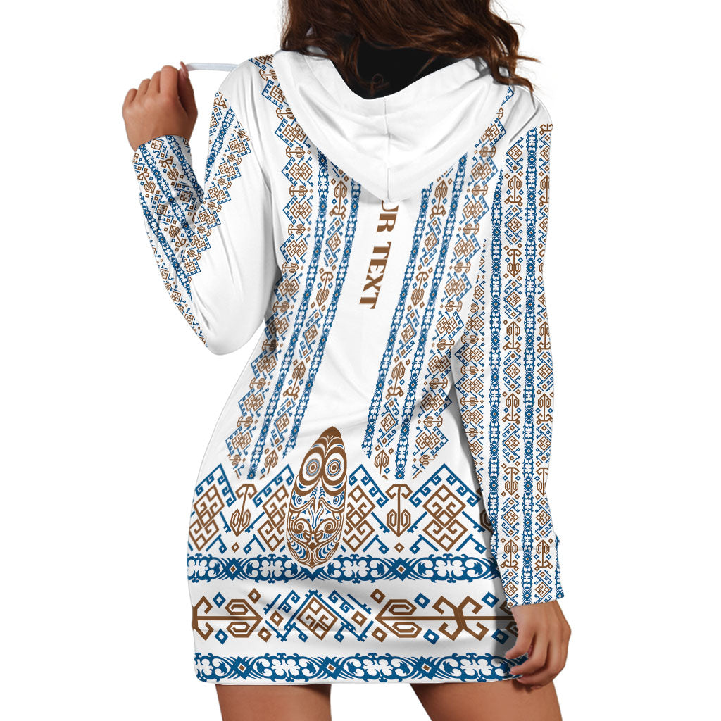 Personalised Papua New Guinea Bird Ethnic Hoodie Dress Papuan Batik Inspired Pattern