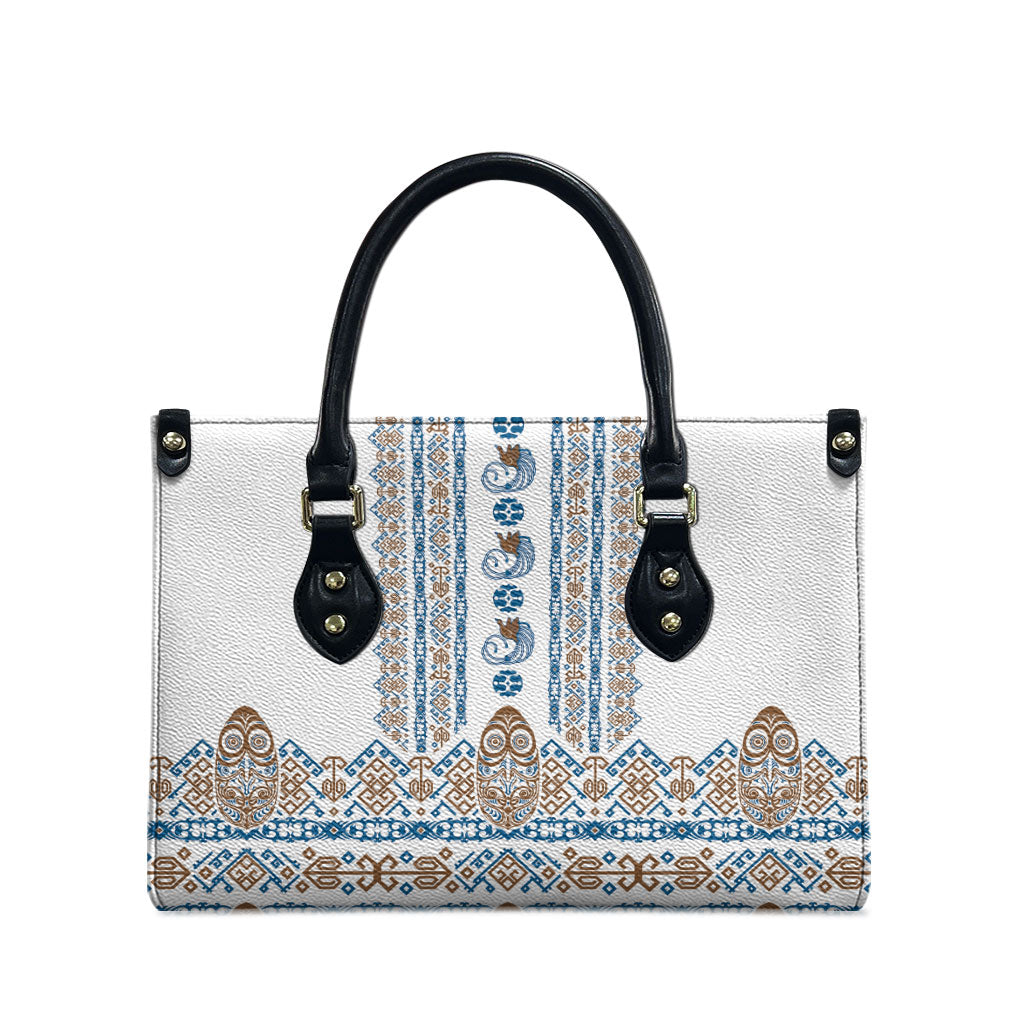 Papua New Guinea Bird Ethnic Leather Bag Papuan Batik Inspired Pattern