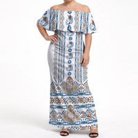 Personalised Papua New Guinea Bird Ethnic Off Shoulder Maxi Dress Papuan Batik Inspired Pattern
