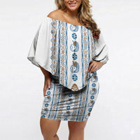 Personalised Papua New Guinea Bird Ethnic Off Shoulder Short Dress Papuan Batik Inspired Pattern