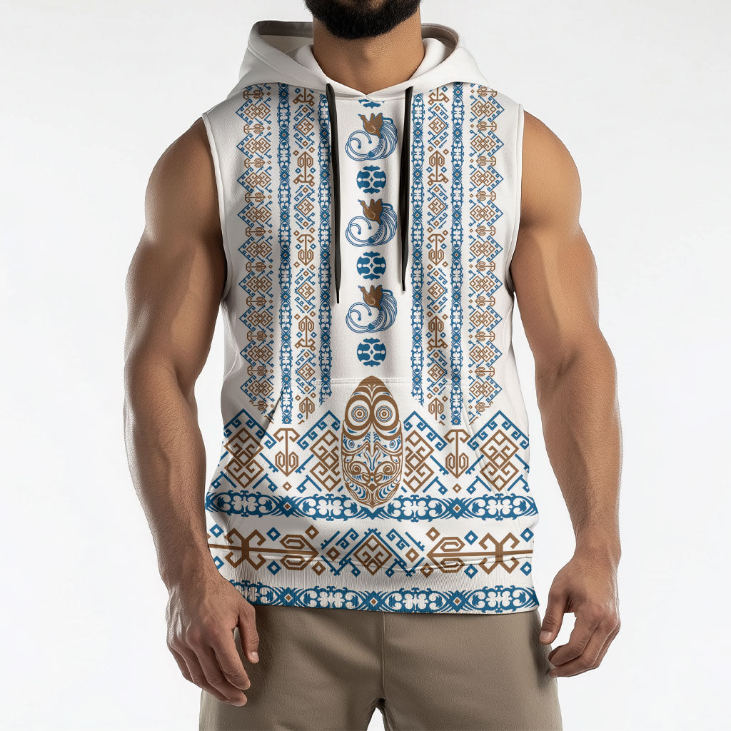 Personalised Papua New Guinea Bird Ethnic Sleeveless Hoodie Papuan Batik Inspired Pattern