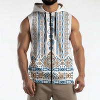 Personalised Papua New Guinea Bird Ethnic Sleeveless Zip Hoodie Papuan Batik Inspired Pattern