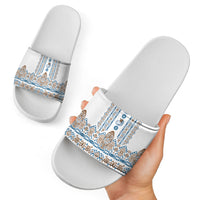 Papua New Guinea Bird Ethnic Slide Sandals Papuan Batik Inspired Pattern