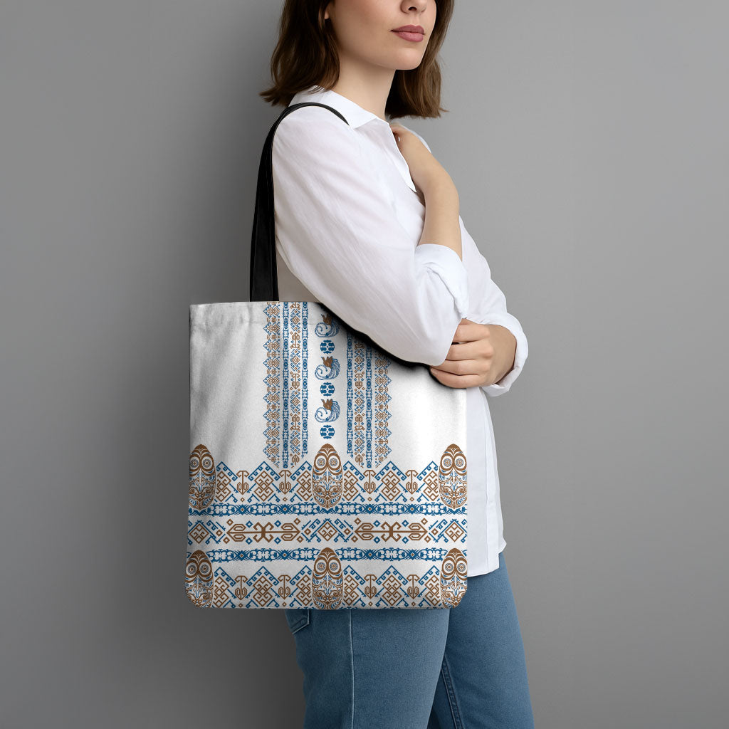 Papua New Guinea Bird Ethnic Tote Bag Papuan Batik Inspired Pattern