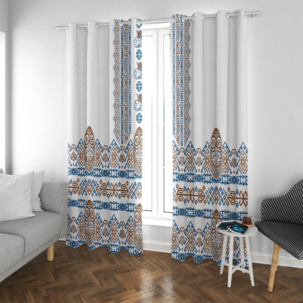 Papua New Guinea Bird Ethnic Window Curtain Papuan Batik Inspired Pattern