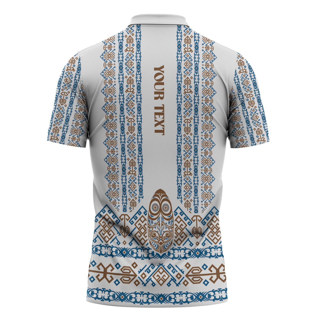 Personalised Papua New Guinea Bird Ethnic Zipper Polo Shirt Papuan Batik Inspired Pattern