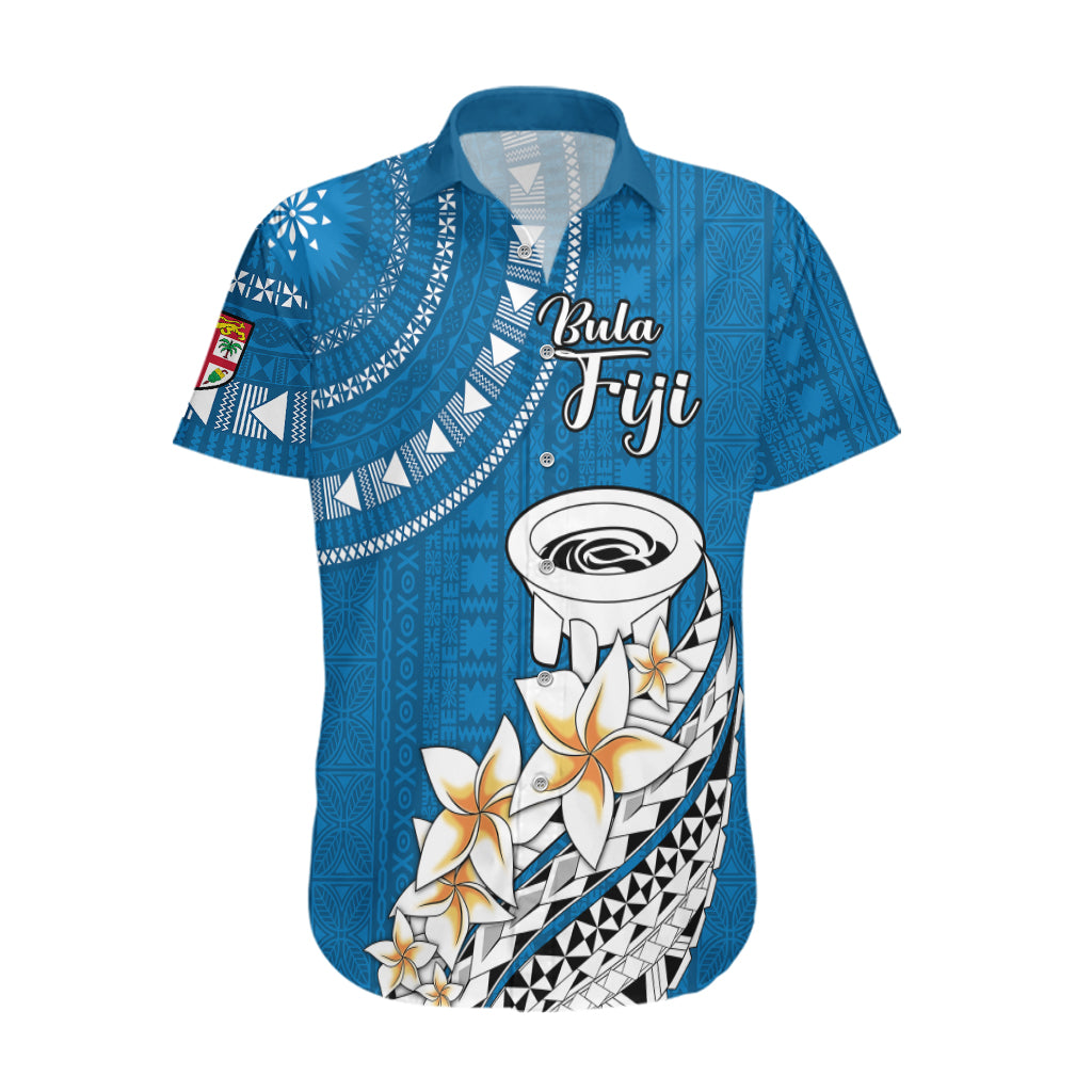 Bula Fiji Hawaiian Shirt Kava Bowl Tapa Tribal LT9 Blue - Polynesian Pride