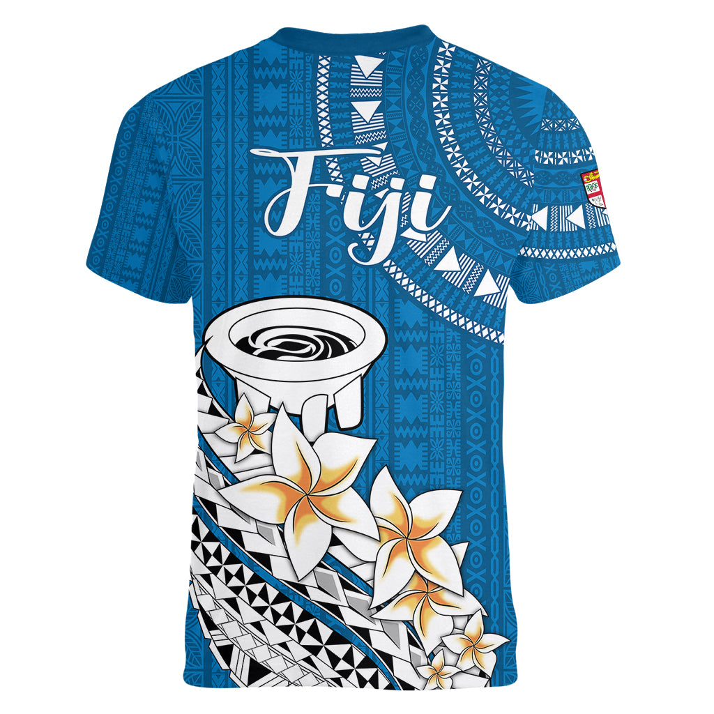 Bula Fiji Women V Neck T Shirt Kava Bowl Tapa Tribal LT9 - Polynesian Pride