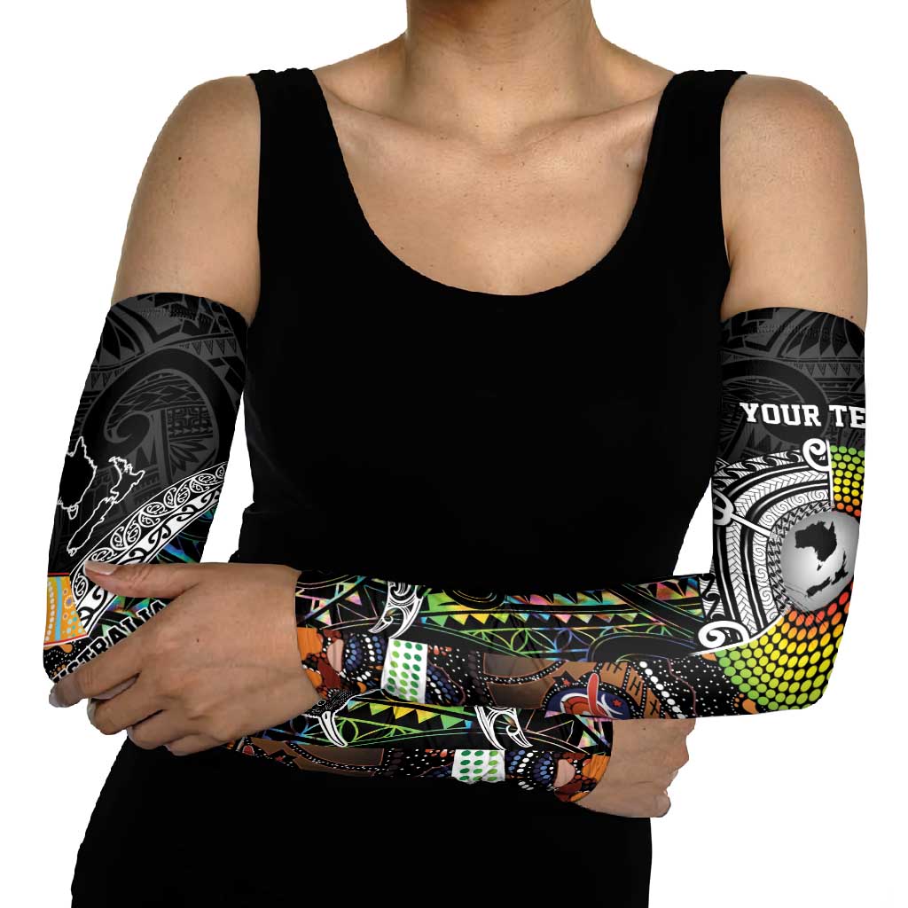 Australia New Zealand Personalised Arm Sleeves Maori Aboriginal Art Style - Polynesian Pride