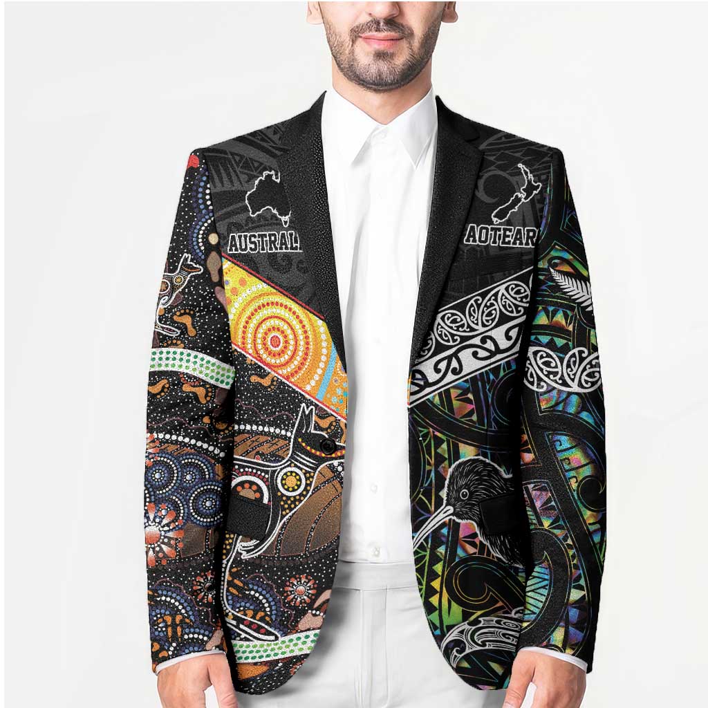Australia New Zealand Personalised Blazer Maori Aboriginal Art Style - Polynesian Pride