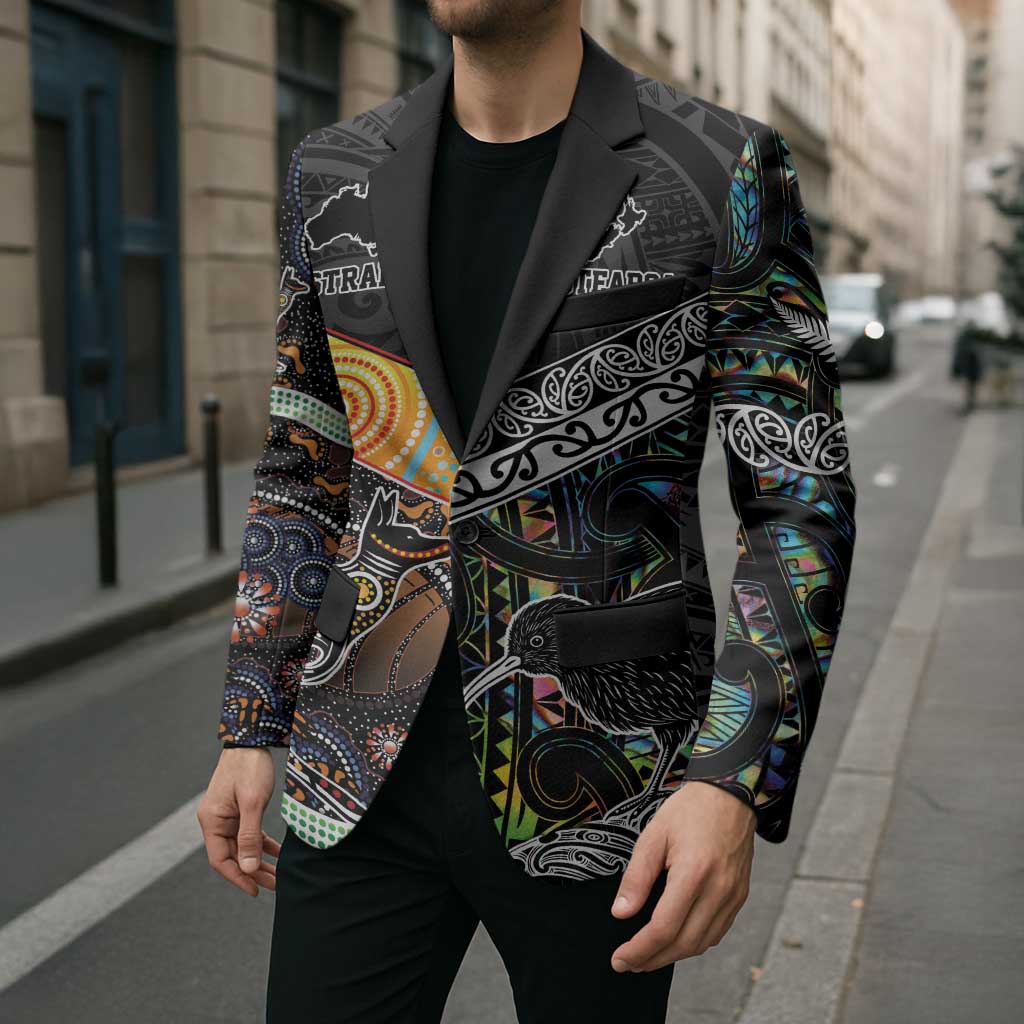 Australia New Zealand Personalised Blazer Maori Aboriginal Art Style - Polynesian Pride