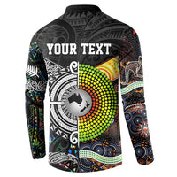 New Zealand and Australia Button Sweatshirt Maori Mix Aboriginal Art Style