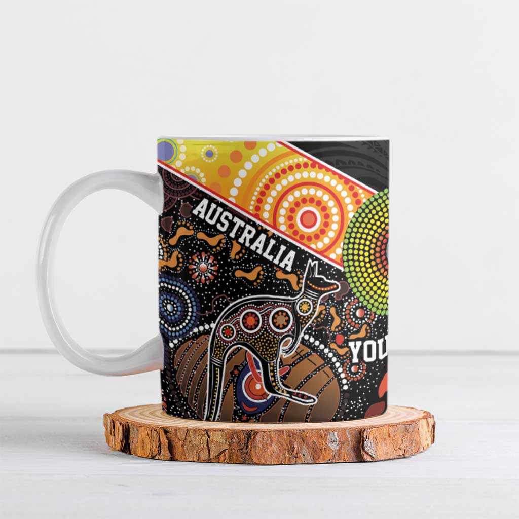 Australia New Zealand Personalised Ceramic Mug Maori Aboriginal Art Style - Polynesian Pride