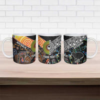 Australia New Zealand Personalised Ceramic Mug Maori Aboriginal Art Style - Polynesian Pride