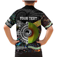 Personalised New Zealand and Australia Family Matching Mermaid Dress and Hawaiian Shirt Maori Mix Aboriginal Art Style LT9 - Polynesian Pride