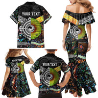 Personalised New Zealand and Australia Family Matching Mermaid Dress and Hawaiian Shirt Maori Mix Aboriginal Art Style LT9 - Polynesian Pride