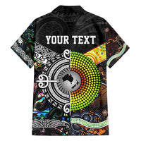Personalised New Zealand and Australia Family Matching Off Shoulder Maxi Dress and Hawaiian Shirt Maori Mix Aboriginal Art Style LT9 - Polynesian Pride