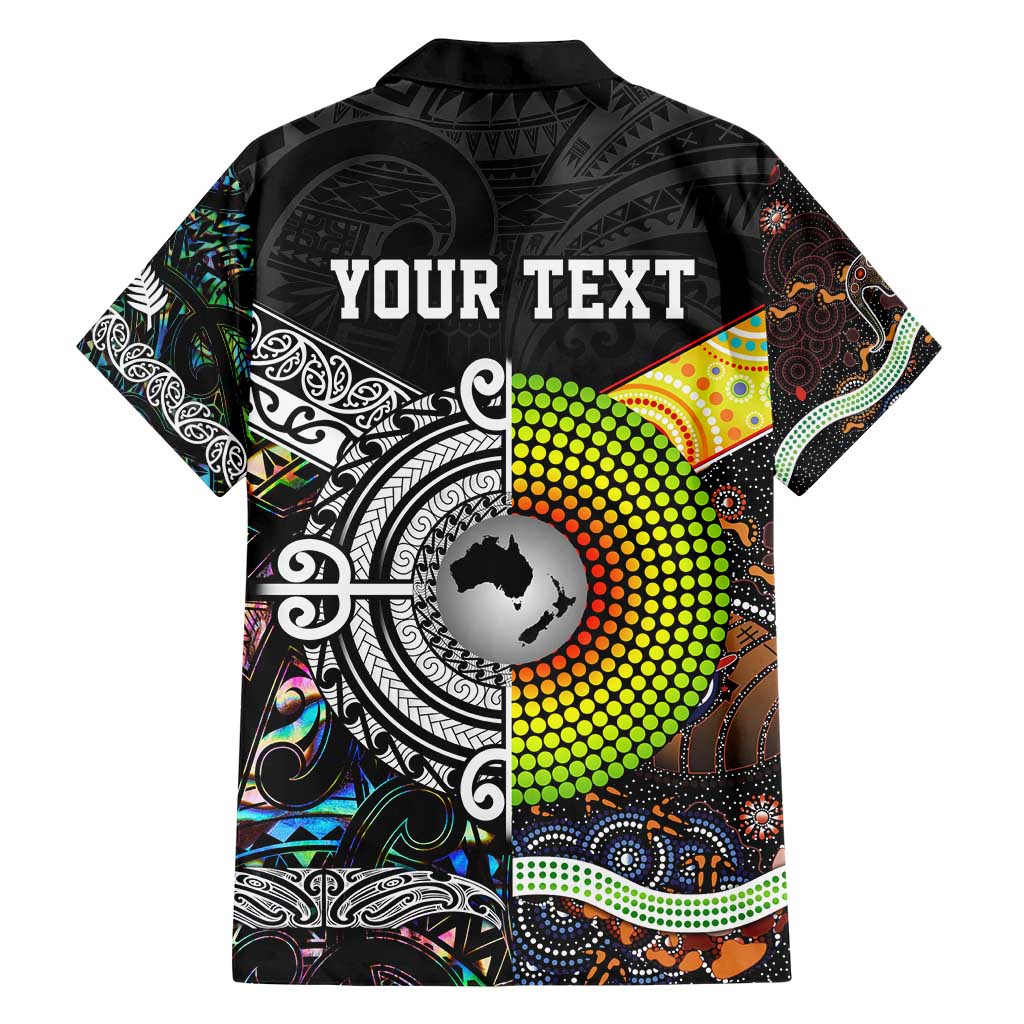 Personalised New Zealand and Australia Family Matching Short Sleeve Bodycon Dress and Hawaiian Shirt Maori Mix Aboriginal Art Style LT9 - Polynesian Pride