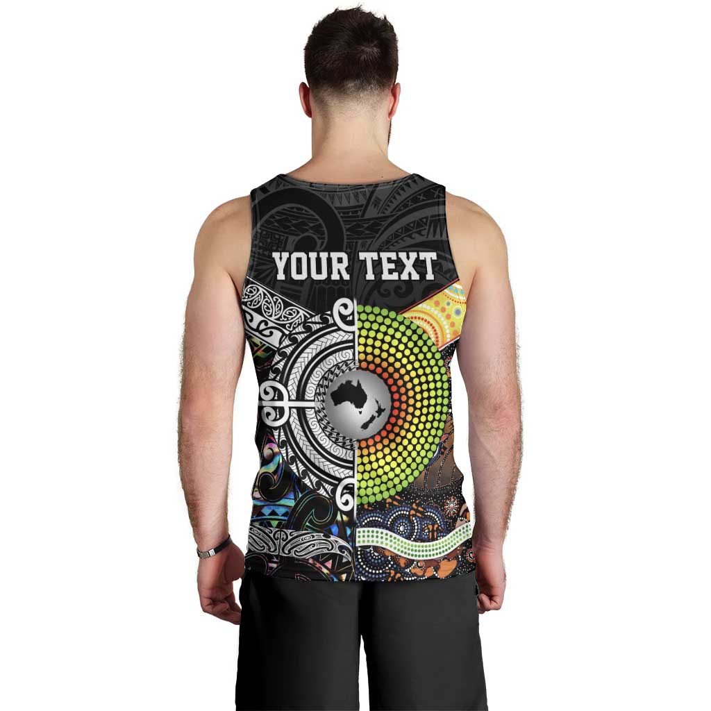 New Zealand and Australia Men Tank Top Maori Mix Aboriginal Art Style