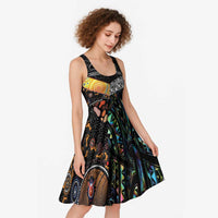 Australia New Zealand Personalised Midi Dress Maori Aboriginal Art Style - Polynesian Pride