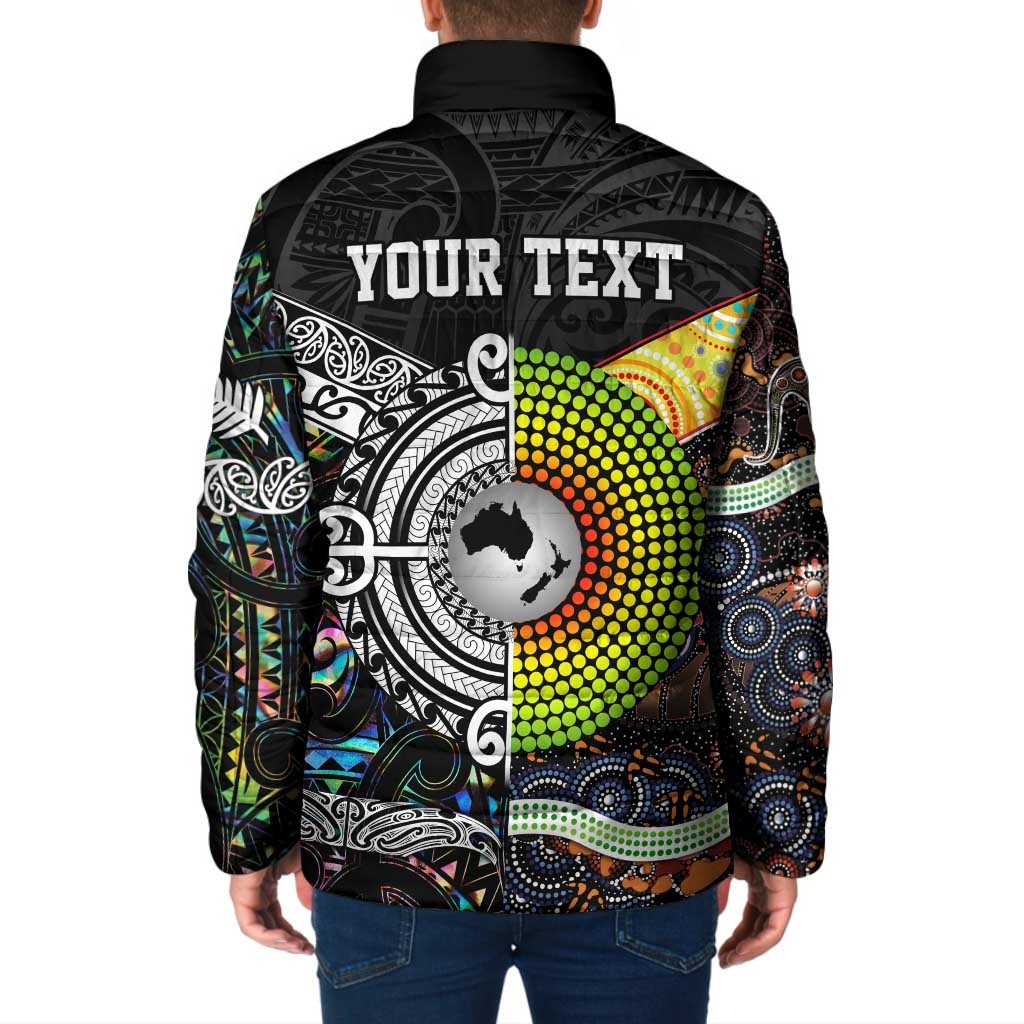 Australia New Zealand Personalised Padded Jacket Maori Aboriginal Art Style - Polynesian Pride