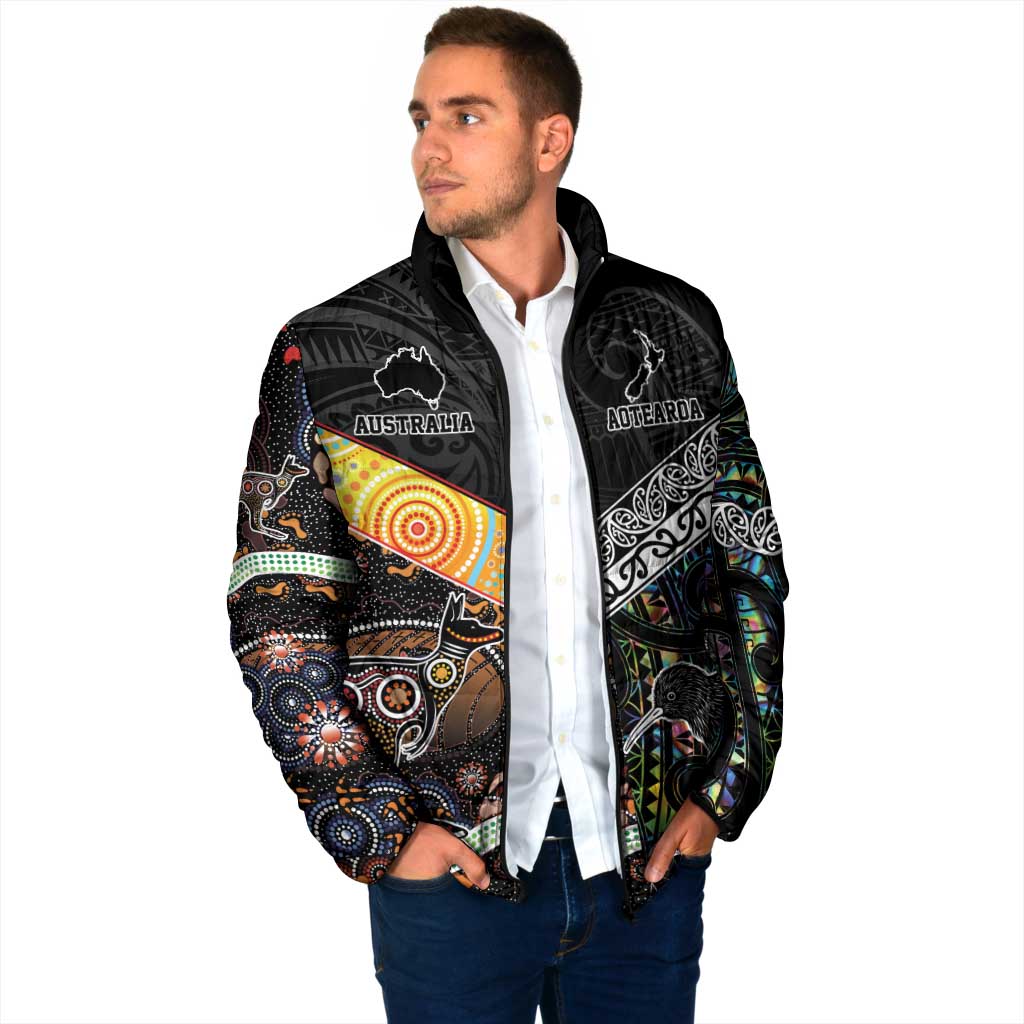 Australia New Zealand Personalised Padded Jacket Maori Aboriginal Art Style - Polynesian Pride