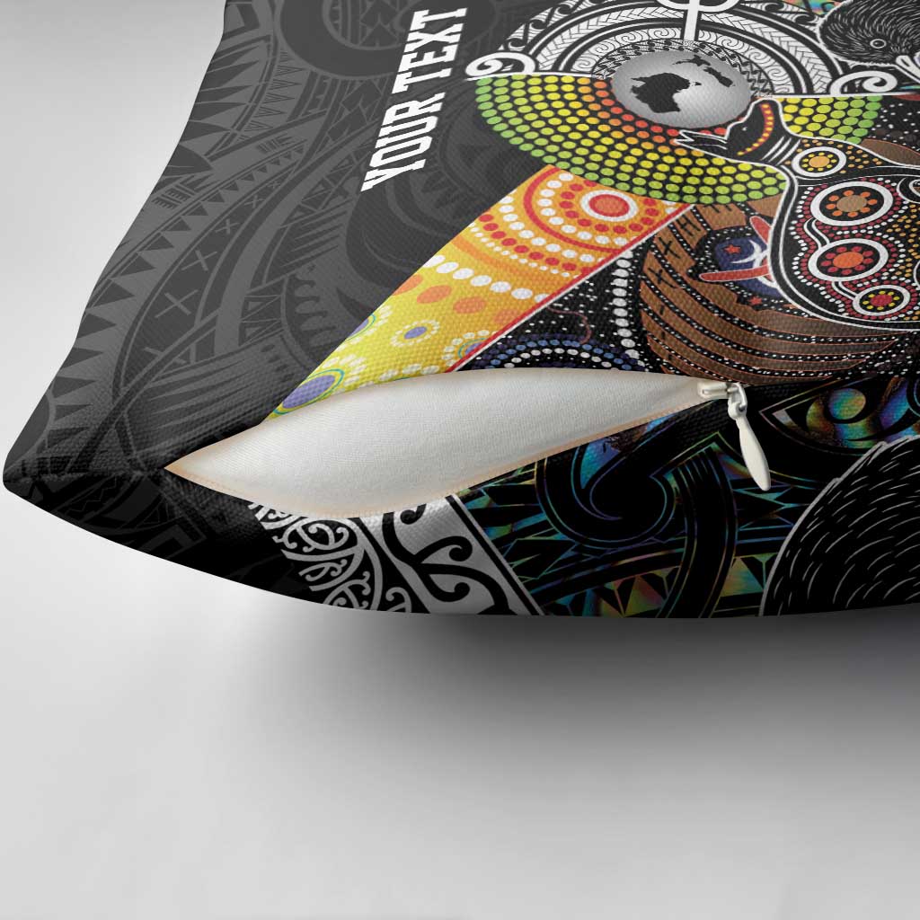 Australia New Zealand Personalised Pillow Cover Maori Aboriginal Art Style - Polynesian Pride