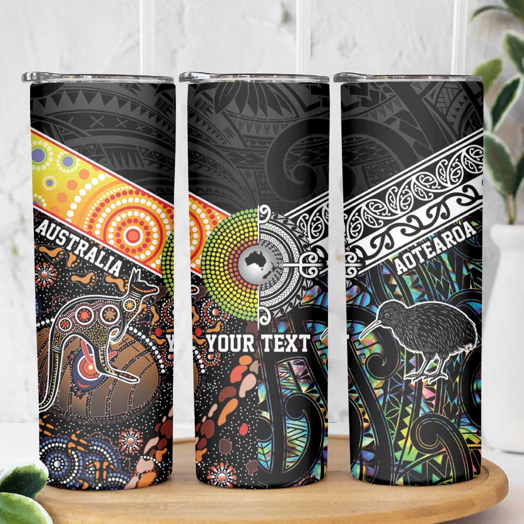 New Zealand and Australia Skinny Tumbler Maori Mix Aboriginal Art Style
