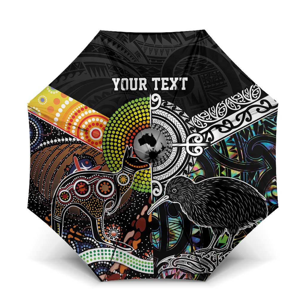 Australia New Zealand Personalised Umbrella Maori Aboriginal Art Style - Polynesian Pride