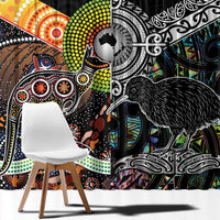 New Zealand and Australia Window Curtain Maori Mix Aboriginal Art Style
