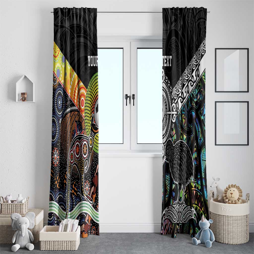 New Zealand and Australia Window Curtain Maori Mix Aboriginal Art Style