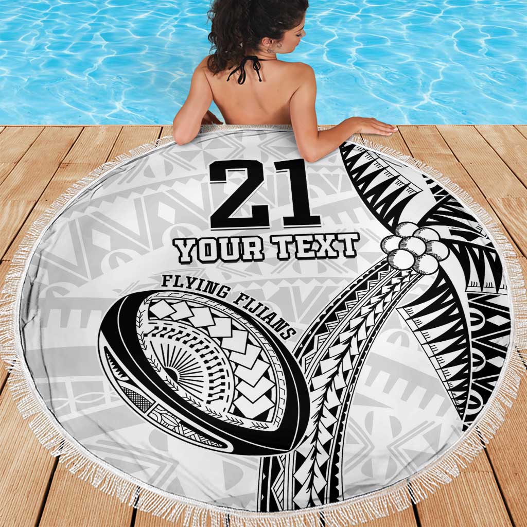 Custom Fiji Rugby Pacific Beach Blanket Polynesian Palm Tattoo