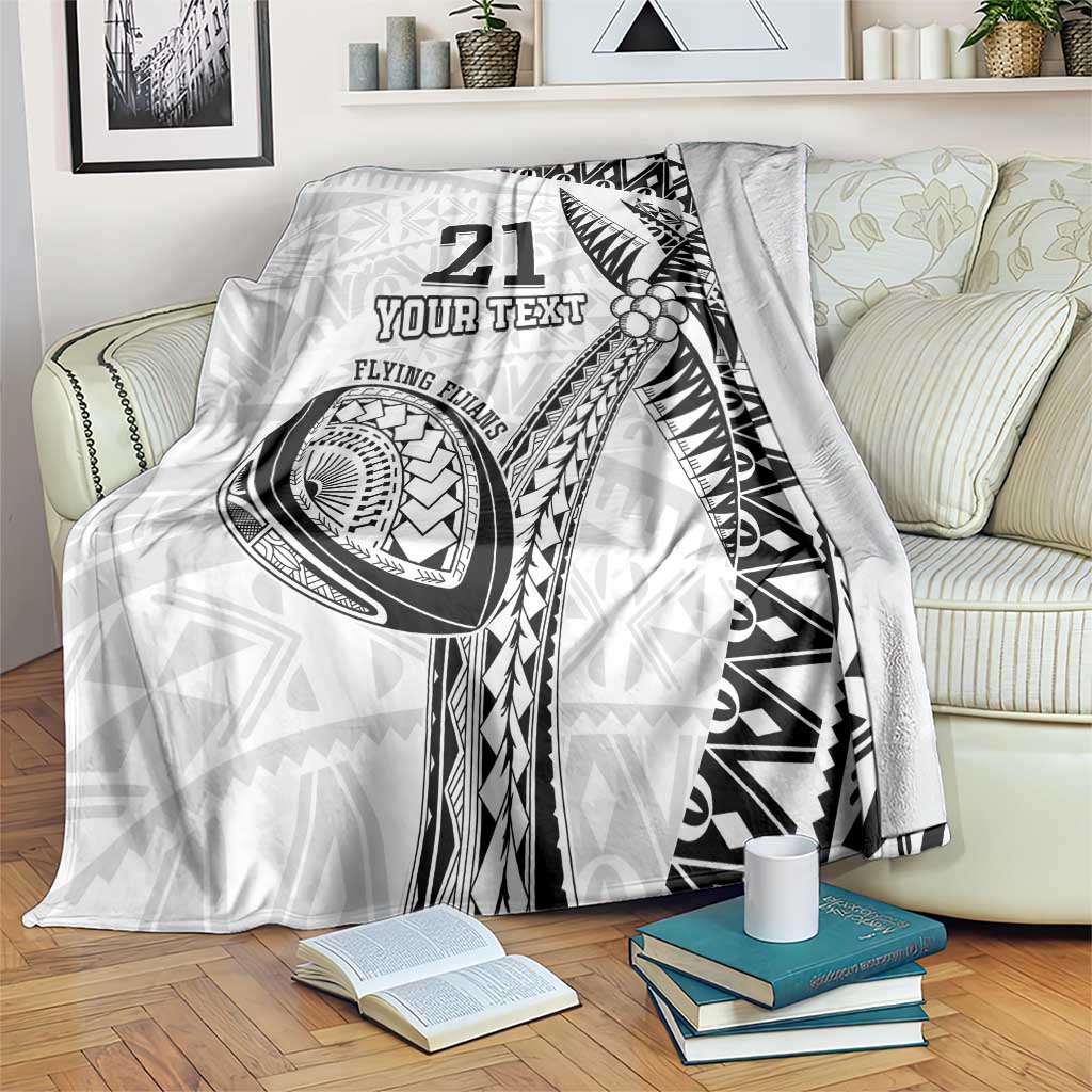 Custom Fiji Rugby Pacific Blanket Polynesian Palm Tattoo