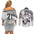 Custom Fiji Rugby Pacific Couples Matching Off Shoulder Short Dress and Long Sleeve Button Shirt Polynesian Palm Tattoo