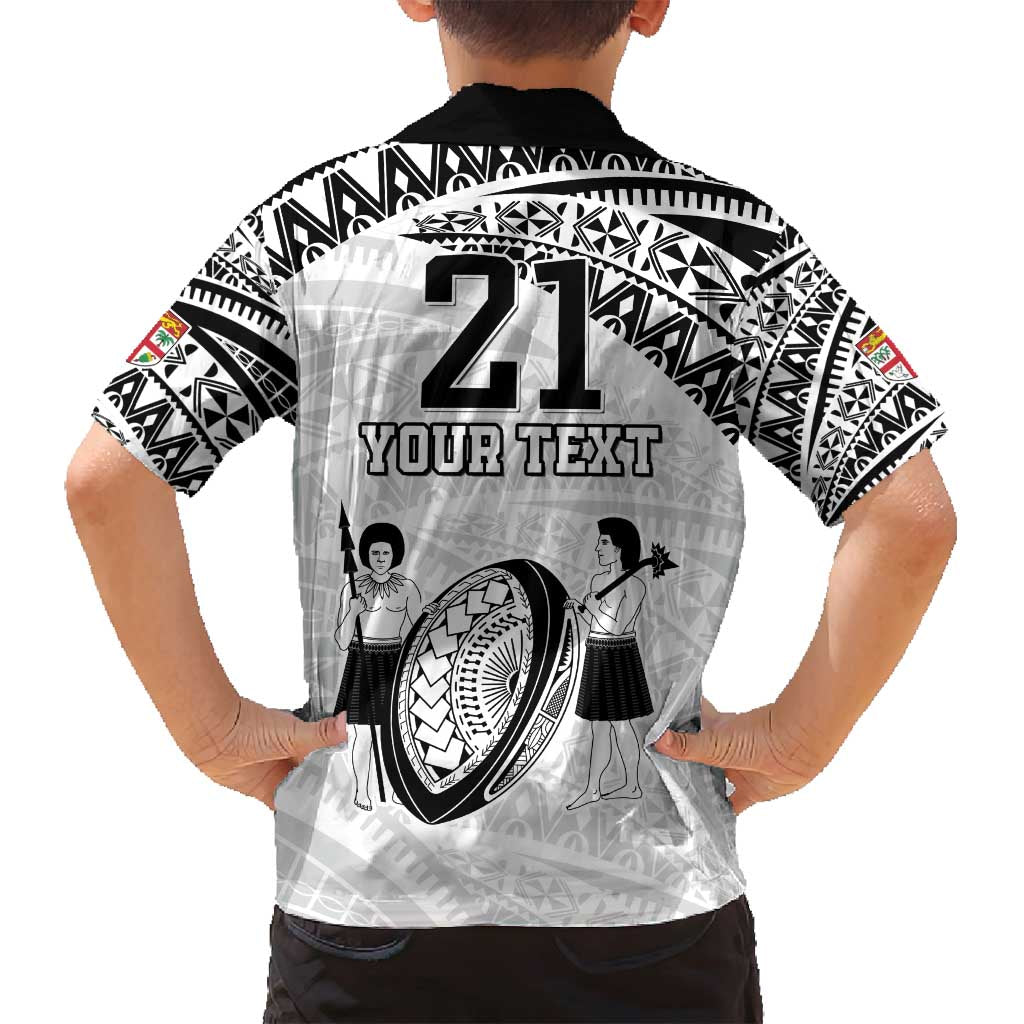 Custom Fiji Rugby Pacific Family Matching Off Shoulder Maxi Dress and Hawaiian Shirt Polynesian Palm Tattoo LT9 - Polynesian Pride