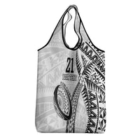 Custom Fiji Rugby Pacific Grocery Bag Polynesian Palm Tattoo