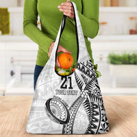 Custom Fiji Rugby Pacific Grocery Bag Polynesian Palm Tattoo