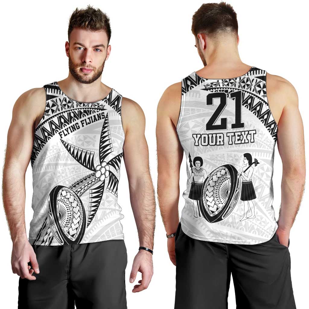 Custom Fiji Rugby Pacific Men Tank Top Polynesian Palm Tattoo