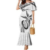 Custom Fiji Rugby Pacific Mermaid Dress Polynesian Palm Tattoo