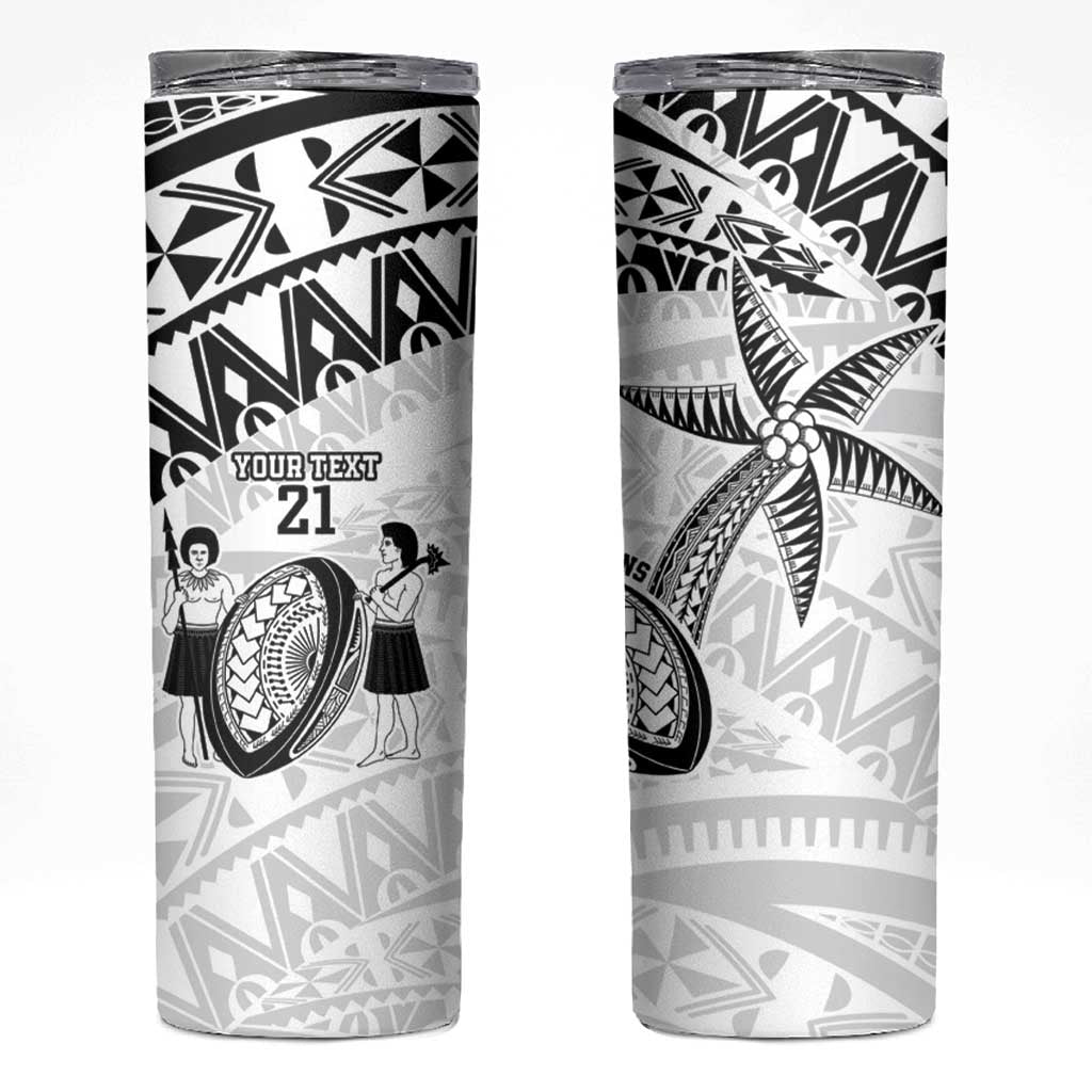 Custom Fiji Rugby Pacific Skinny Tumbler Polynesian Palm Tattoo