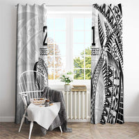 Custom Fiji Rugby Pacific Window Curtain Polynesian Palm Tattoo