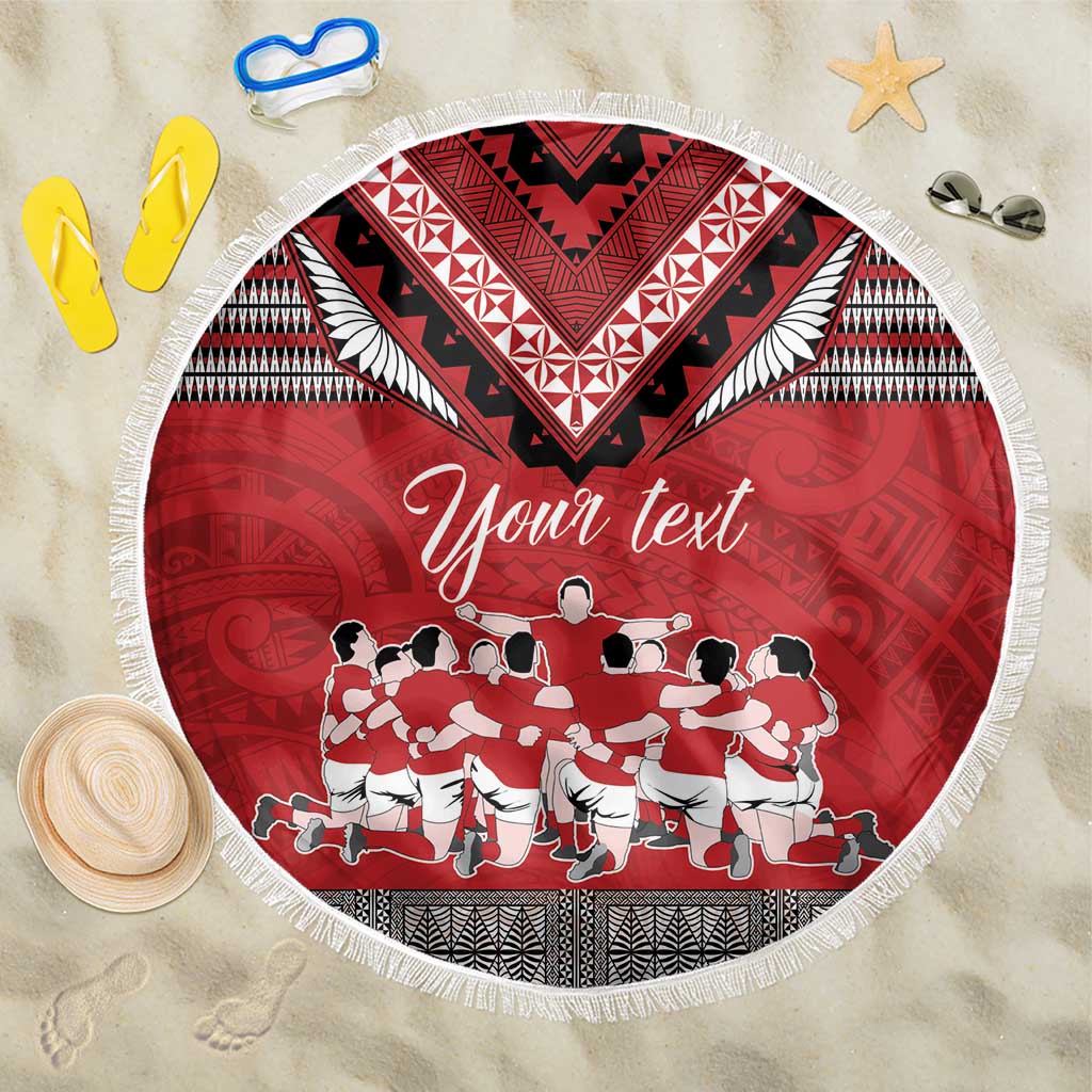 Personalised Tonga Rugby Pacific Beach Blanket Ikale Tahi Sipi Tau